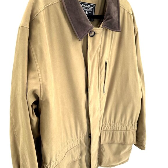 Eddie Bauer Mens L Outdoor Brown Quilted Lined Jacket Pockets - Picture 6 of 16